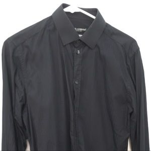 Dolce Gabbana Men Black Dress Shirt (Size 15)
